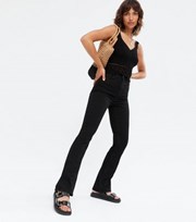 New Look Black Waist Enhance Quinn Bootcut Jeans